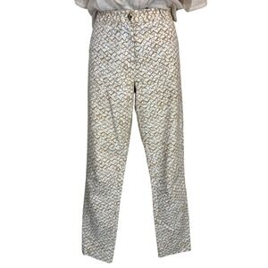 Michael Kors Pants Womens Size 6 Beige White Straight Leg Casual Trousers‎